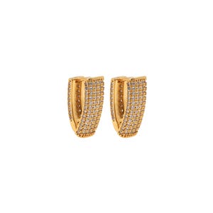 1pair 18K Gold Filled Triangle Earring, CZ Earrings Hoop Earrings,Dainty Earrings,Everyday Earring, Perfect Gift for Her