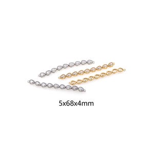 ウォータードロップコネクタ 18K ゴールドフィルド CZ バーペンダント ブレスレット ネックレス DIY ジュエリー用品