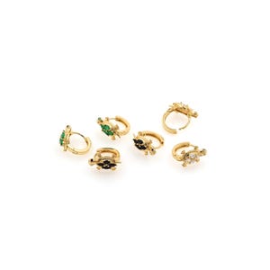 1pair 18K Gold Filled Turtle Hoop Earring,CZ Animal Earrings ,Dainty Earrings,Everyday Earring, Perfect Gift for Her