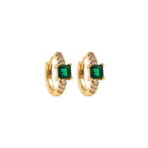 1pair 18K Gold Filled Square Earring, CZ Earrings Hoop Earrings,Dainty Earrings,Everyday Earring, Perfect Gift for Her