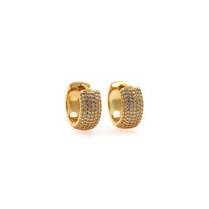 1pair 18K Gold Filled Round Hoops Earring, CZ Earrings Hoop Earrings,Dainty Earrings,Everyday Earring, Perfect Gift for Her
