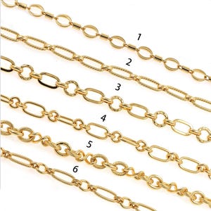 18K Gold Filled runde Kette, Büroklammer Kette, halbfertige Kette, ovale Gliederketten-Halskette für DIY Schmuck-Meisterwerk