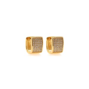 1pair 18K Gold Filled Square Hoops Earring, CZ Earrings Hoop Earrings,Dainty Earrings,Everyday Earring, Perfect Gift for Her