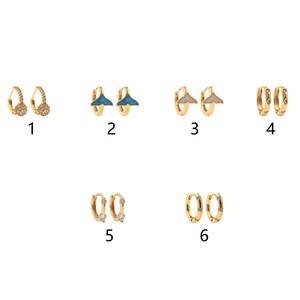 1pair 18K Gold Filled Round Hoop Earring,Enamel Fishtail Earrings ,Dainty Earrings,Everyday Earring, Perfect Gift for Her