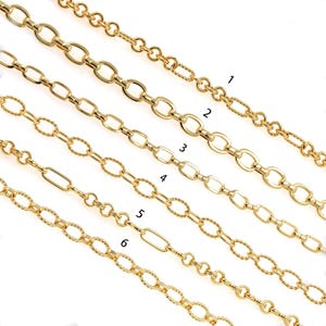 18K Gold Filled Twist Kette, Büroklammer Kette, halbfertige Kette, Oval Gliederkette Halskette für DIY Schmuck Meisterwerk