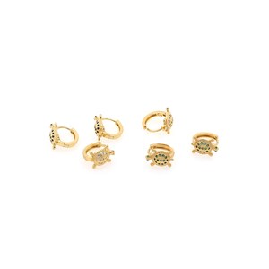 1pair 18K Gold Filled Turtle Hoop Earring,CZ Animal Earrings ,Dainty Earrings,Everyday Earring, Perfect Gift for Her