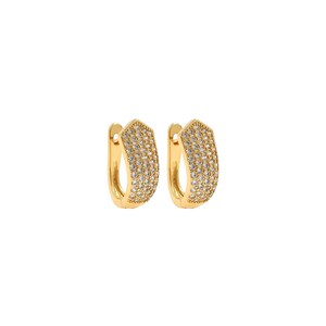 1pair 18K Gold Filled Wide Hoops Earring, CZ Earrings Hoop Earrings,Dainty Earrings,Everyday Earring, Perfect Gift for Her