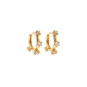 1pair 18K Gold Filled Gold Hoops Earring, CZ Earrings Hoop Earrings,Dainty Earrings,Everyday Earring, Perfect Gift for Her