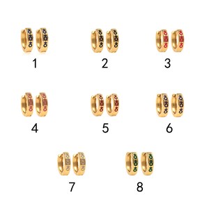 1pair 18K Gold Filled Symbol Hoop Earring,Enamel Earrings Hoop Earrings,Dainty Earrings,Everyday Earring, Perfect Gift for Her