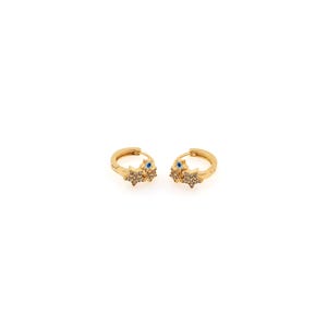 1 paire de boucles d'oreilles mauvais œil en or 18 carats, créoles étoile en or, boucle d'oreille cœur pour tous les jours, cadeau parfait pour elle