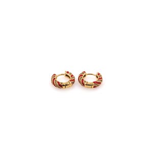 1pair 18K Gold Filled Round Hoop Earring,Enamel Earrings ,Dainty Earrings,Everyday Earring, Perfect Gift for Her