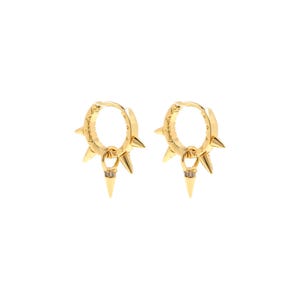1pair 18K Gold Filled Spiked Earring, CZ Earrings Hoop Earrings,Dainty Earrings,Everyday Earring, Perfect Gift for Her