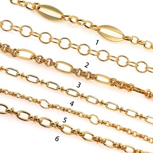 18K Gold Filled runde Kette, Büroklammer Kette, halbfertige Kette, ovale Gliederketten-Halskette für DIY Schmuck-Meisterwerk