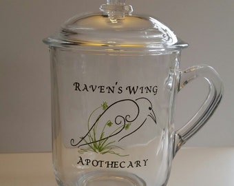 Raven's Wing Glass Tea Mug