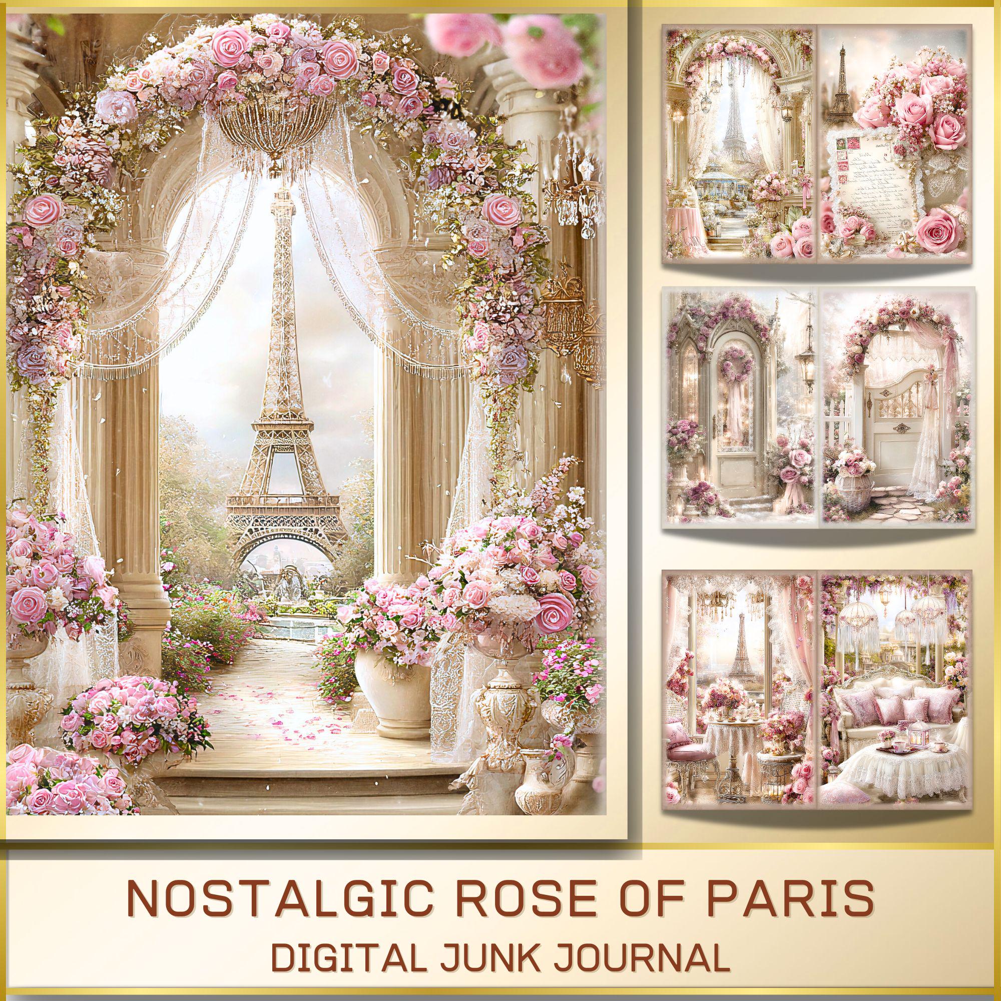 Shabby Chic Junk Journal Kit, Romantic French Roses Digital Pages ...