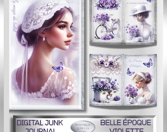 Shabby Chic Journal Kit: French Lace Ephemera, Romantic Vintage Journaling Supplies, Scrapbooking Pages