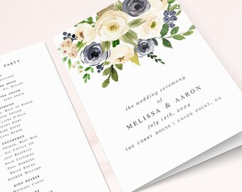 wedding program wedding party order of service church etsy