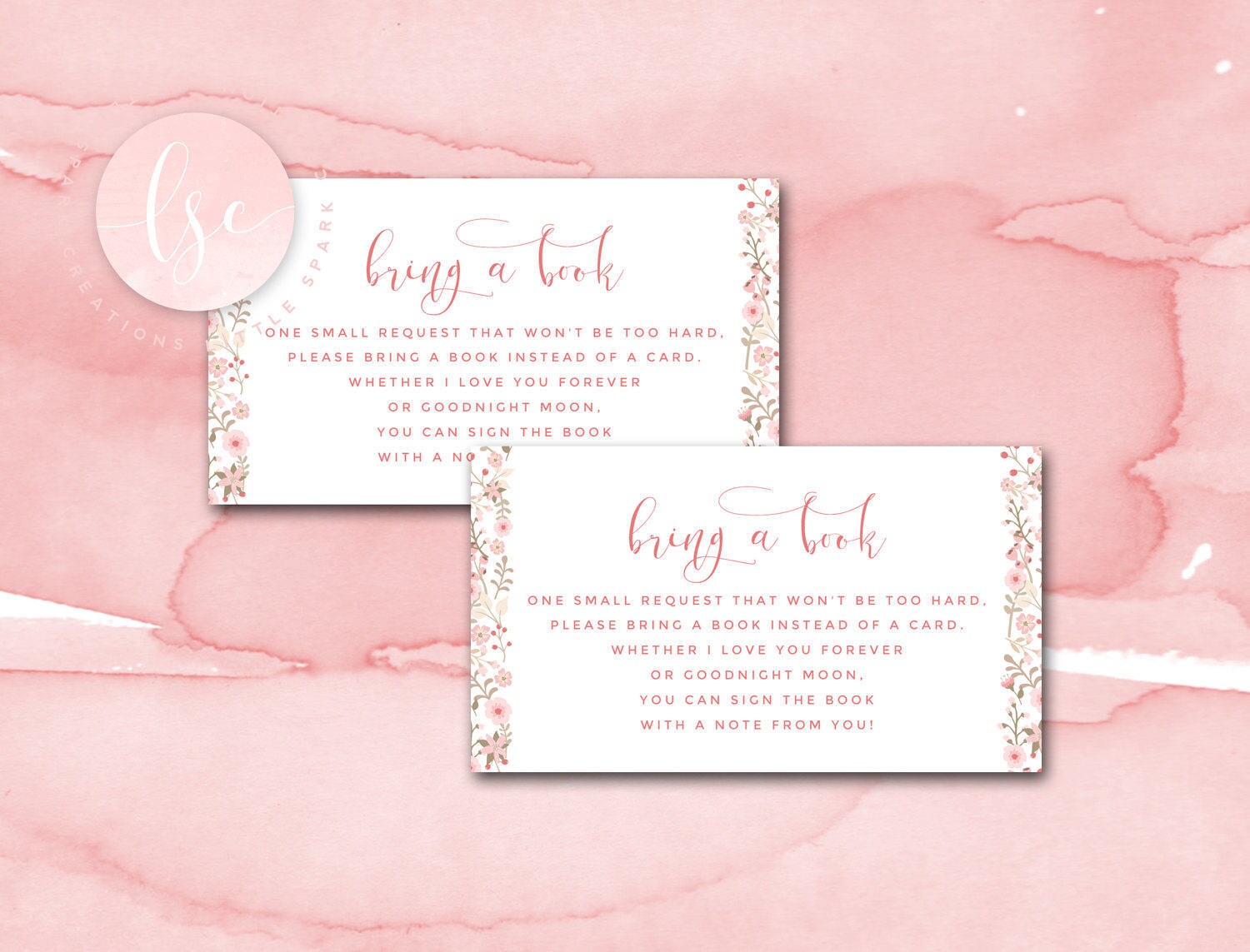 Baby Shower Bring a Book Card Printable Baby Registry Card ...