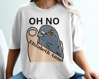 Personalized Humorous T-Shirt Funny Bird Tee Custom Name Tee Animal Shirt Unique Humor Shirt Meme TShirt Oh No Pigeon Toe Gift for Her, Him