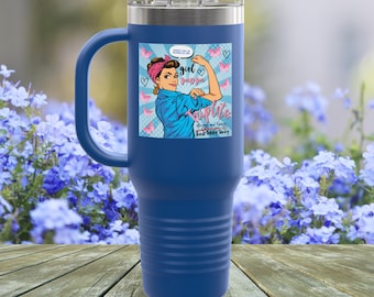 Empowering Insulated Travel Mug, 40oz | Motivational Coffee Cup for On-the-Go, Gift for Women, Inspirational Drink ware, Mom of Triplets