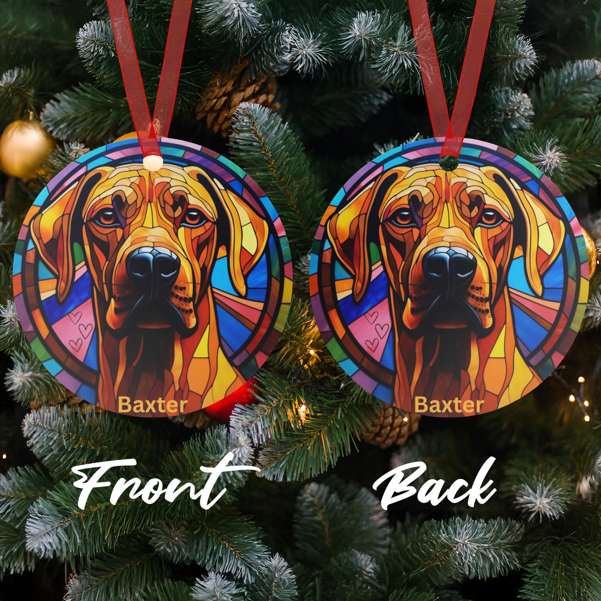 Personalized Rhodesian Ridgeback Ornament, Dog Memorial Ornament ...