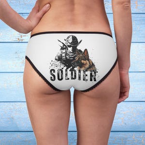 Soldier Women&#39;s Briefs - Comfortable Women&#39;s Underwear, Gift for Military Wives, Unique Lingerie, Army-Themed Intimates