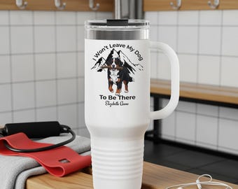 Personalisierter Berner Sennenhund Becher, Bernie Liebhaber Geschenk, benutzerdefinierte Haustier Name 40 Unzen isolierter Becher, Geschenk für Hundemutter, Bernie Vater Geschenk