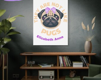 Personalized Pug Canvas Wall Art, Dog Decor, Gift for Pug Lover  Pet-Themed Home Decor, Unique Animal Artwork, Dog Lover Gift, Cute Wall Art