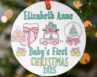 Personalized Baby's First Christmas Ornament, Custom Name Year Ornament, Christmas Ornament, Newborn Ornament, Kid Keepsake Ornament