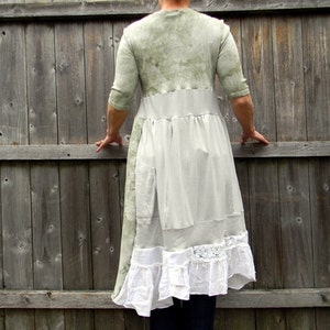 Upcycled Women  Lagenlook Dress Loose Women Top Wearable Art Bohemian Clothing Cottage Shabby Chic  Medium  Dress  Martinisq