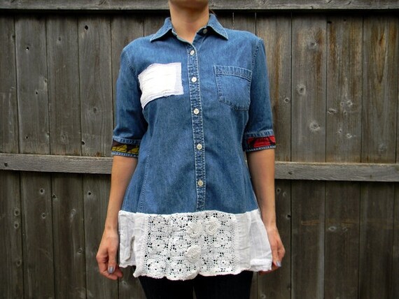 womens denim tunic dress