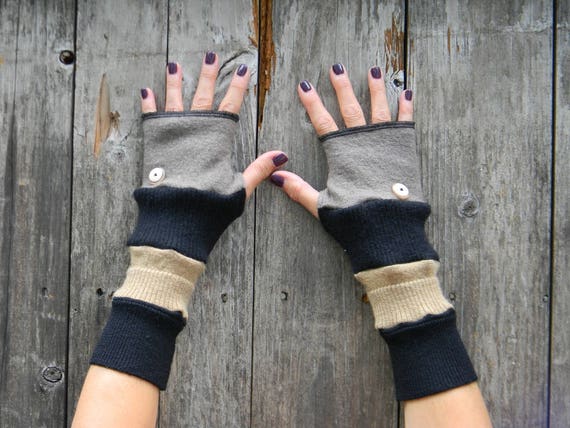 Upcycled fingerless gloves Clearance
