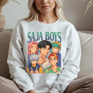 Saja Boys Sweatshirt, Kpop Demon Hunters T-shirt , Kpop Shirt, Demon Hunter Merch, Saja Girls Fan Poster, Jinu Manga Shirt, Kpop Huntrix Pin