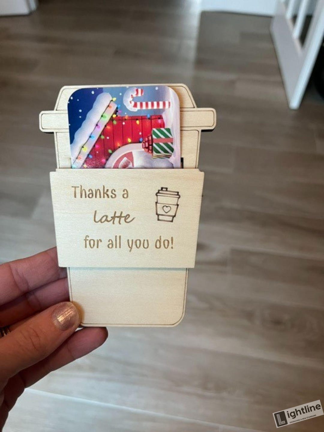 Teacher School Wood Engraved Coffee Cup Gift Card Holder | End of Year ...