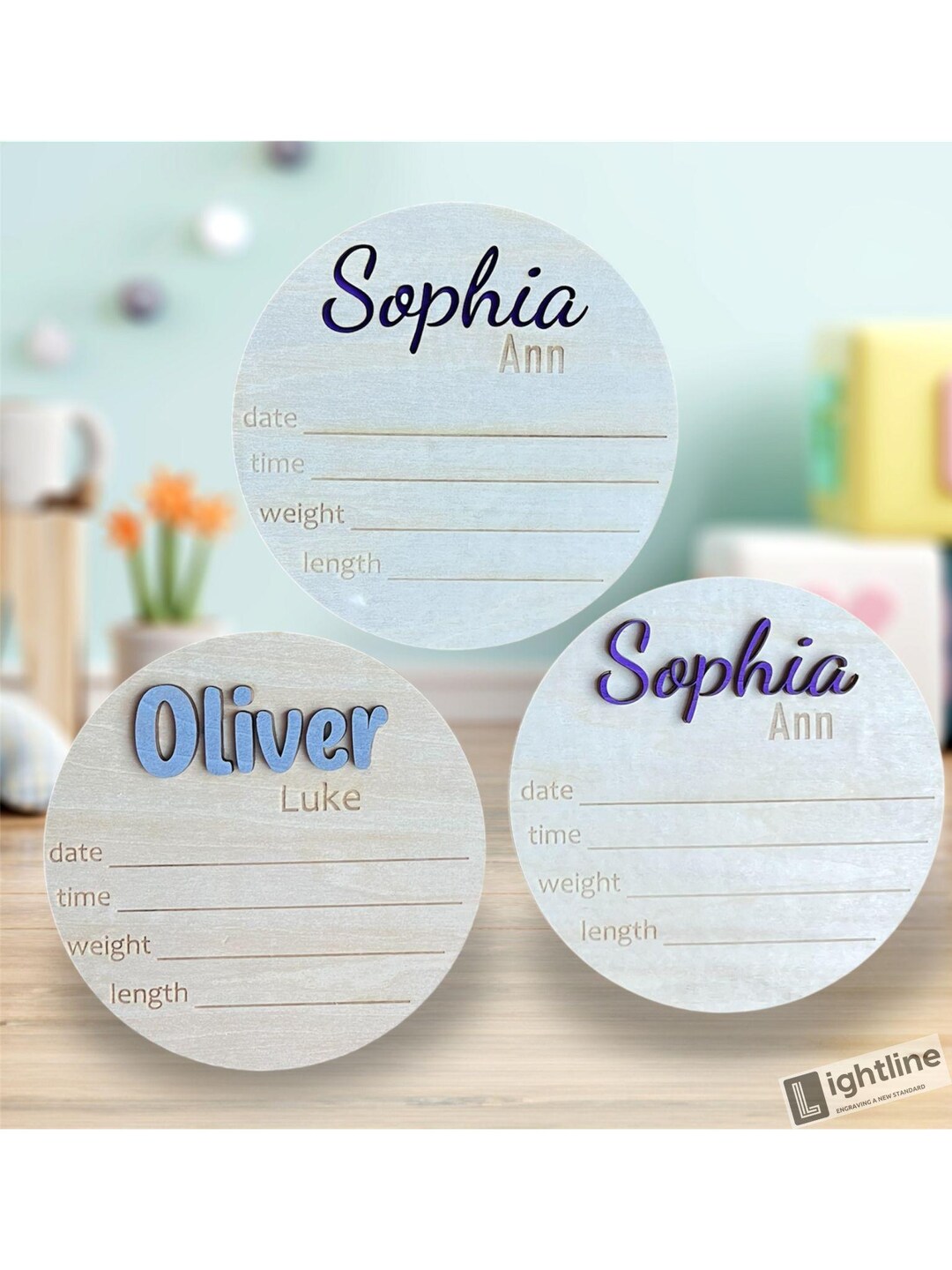 Personalized Baby Name Announcement Sign | Baby Birth Stat Sign | Wood ...