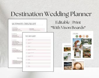 Destination Wedding Planner | Customizable | Printable Wedding Organizer