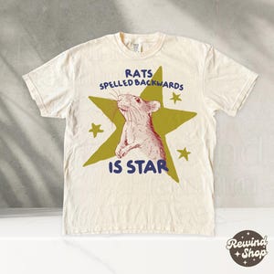 Rats Spelled Backwards is Star - Silly Comfort Colors Rat Shirt Funny Animal Graphic Tee - weird t shirt