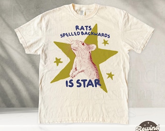 Rats Spelled Backwards is Star - Silly Comfort Colors Rat Shirt Funny Animal Graphic Tee - weird t shirt
