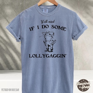 T-shirt, western Frog T-shirt, grappige kikker T-shirt, comfort kleuren shirt Blue Jean