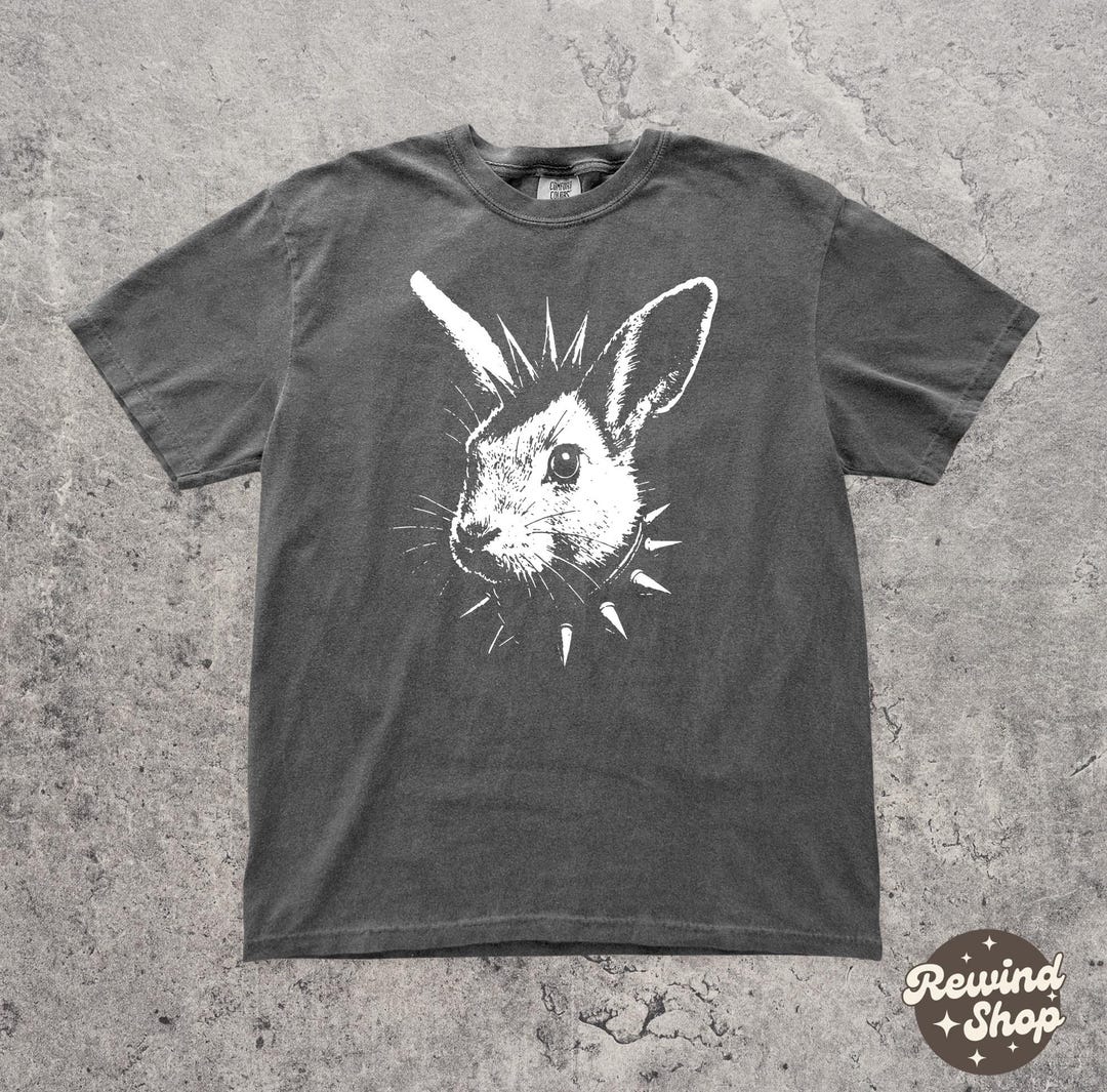 Punk Bunny Rabbit Comfort Colors® Tshirt - Goth Rabbit Shirt