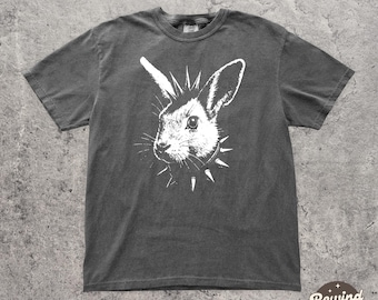 Punk Bunny Rabbit Comfort Colors® Tshirt - Goth Rabbit Shirt
