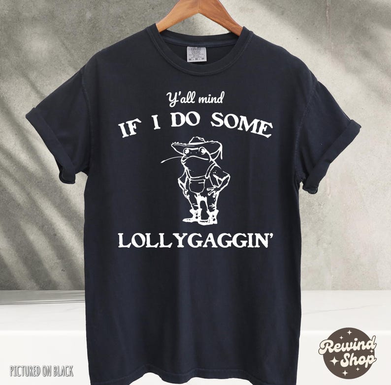 T-shirt, western Frog T-shirt, grappige kikker T-shirt, comfort kleuren shirt Black