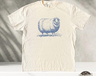 Camiseta de oveja gorda, camiseta unisex vintage, camiseta divertida de oveja, camiseta meme, camiseta vintage de oveja gorda con tatuaje de los años 90, camisetas con dibujos a mano