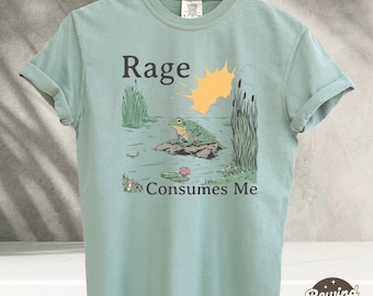 Rage Consumes Me Shirt, Frog Pond TShirt, Meme Frog Shirt, Vintage Style Unisex T-Shirt, Nature Lover Gift, Funny Frog Retro Shirt