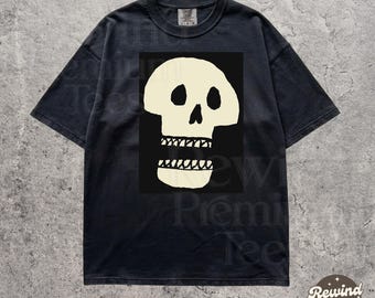 Minimalist Skull Comfort Colors Graphic Tee -- Gothic Comfort Colors Shirt - Alternative Art Skeleton T-Shirt
