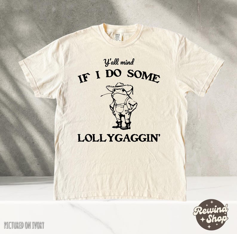 T-shirt, western Frog T-shirt, grappige kikker T-shirt, comfort kleuren shirt Ivory