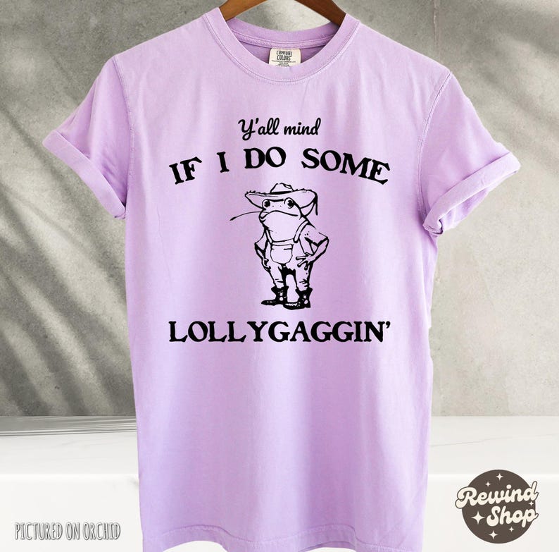 T-shirt, western Frog T-shirt, grappige kikker T-shirt, comfort kleuren shirt Orchid