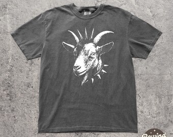 Punk Goat Comfort Colors TShirt - Vintage Alternative Clothing - Heavy Metal Grunge Aesthetic