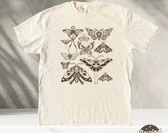 Vintage Butterfly and Moth Shirt, Cottagecore Tshirt, Aesthetic Comfort Colors® Shirt, Aesthetic Tshirt, Cute Tshirts, Butterfly Shirt