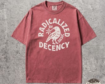 Raven Radicalized By Basic Decency Comfort Colors Shirt - Activist human Rights Graphic Tee